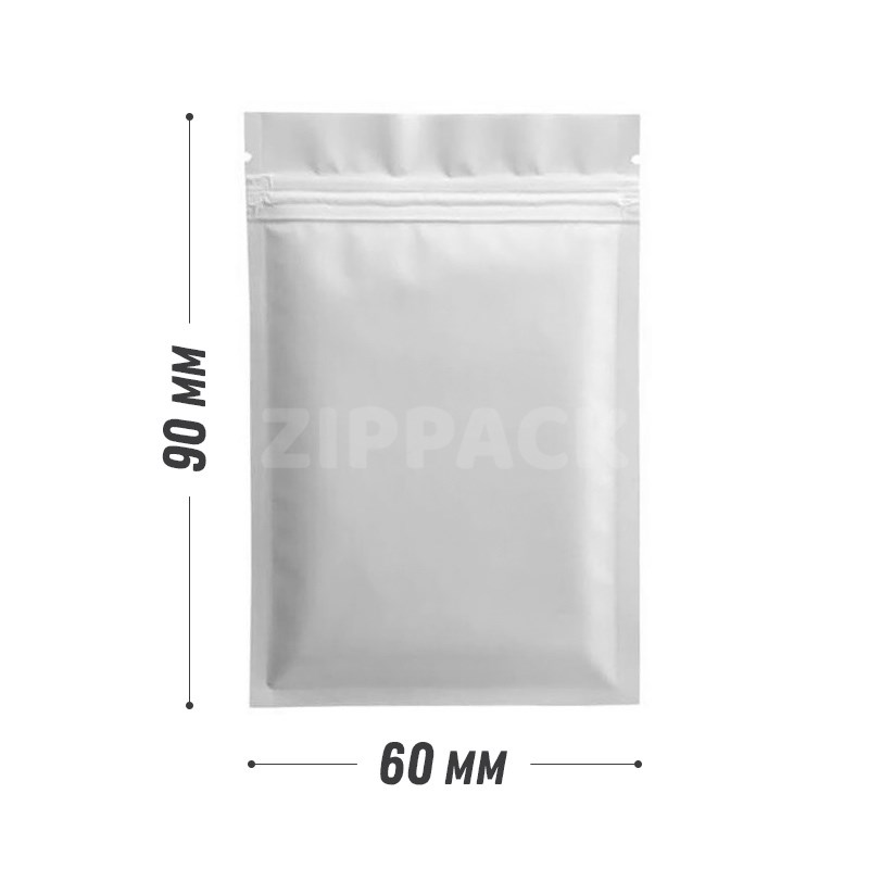 БЕЛЫЙ ТРЕХШОВНЫЙ ПАКЕТ 60х90 мм | с замком zip-lock FP6/9/white - фото 10671