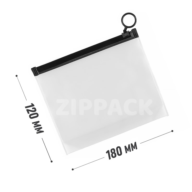 ПВХ ПАКЕТ С КОЛЬЦОМ 18х12 см / плоское дно / матовый PVC180/120 - фото 10948