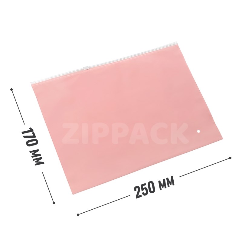 РОЗОВЫЙ СЛАЙДЕР ПАКЕТ С БЕГУНКОМ 25х17 см | eva 60 мк slider25/17/pink - фото 11138