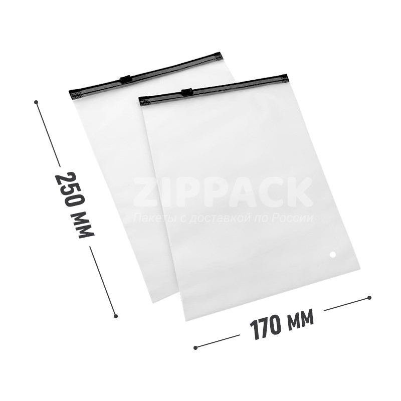 СЛАЙДЕР С ЧЕРНЫМ БЕГУНКОМ 17*25 см | 70 мк slider17/25/blackzip - фото 11824