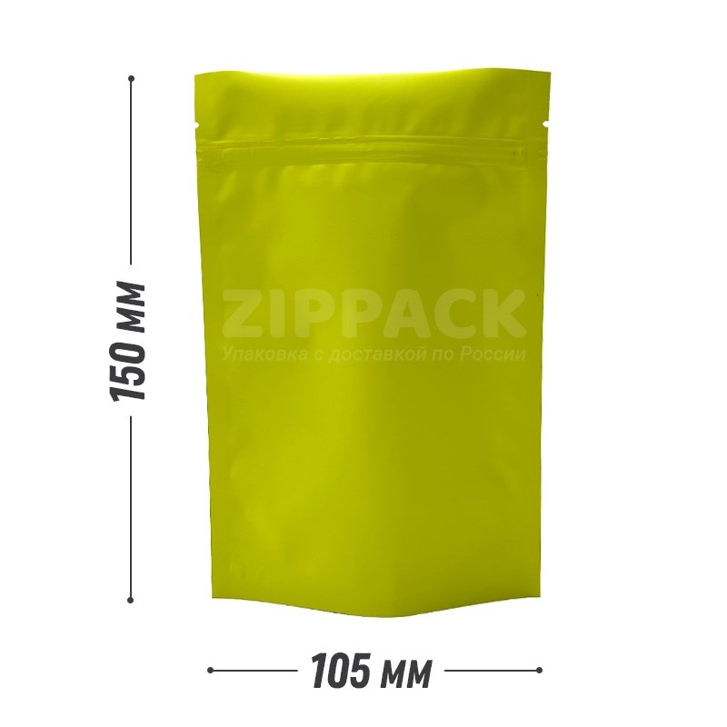 САЛАТОВЫЙ DOY-PACK 105х150 мм | Металлизированный матовый с замком zip-lock D3020 - фото 12106
