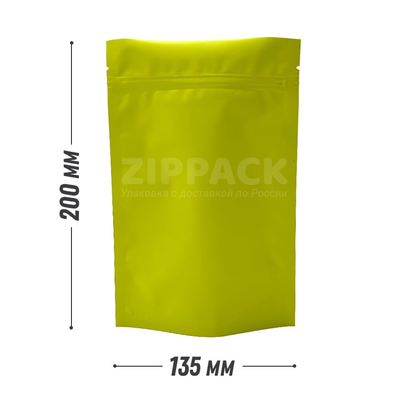 САЛАТОВЫЙ DOY-PACK 135х200 мм | Металлизированный матовый с замком zip-lock D3010 - фото 12111