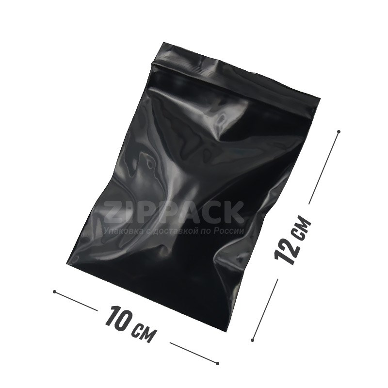 ЧЕРНЫЙ ZIP ПАКЕТ 10х12 см / 80 мк ZIP80.10х12/black - фото 13602