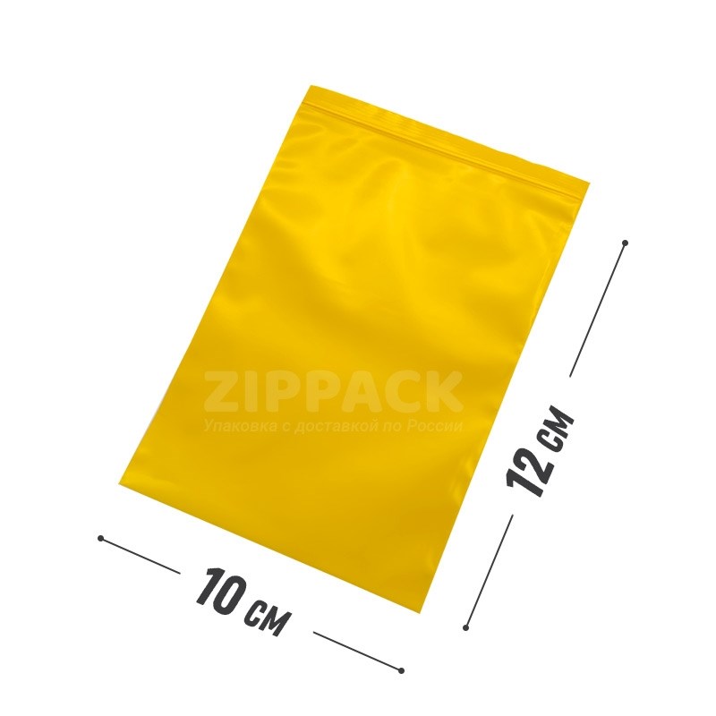ЖЕЛТЫЙ ZIP ПАКЕТ 10х12 см / 80 мк ZIP80.10х12/yellow - фото 13618