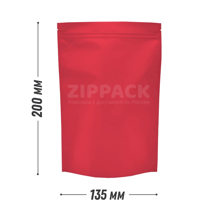 КОРАЛЛОВЫЙ DOY-PACK 135х200 мм | Матовый с замком zip-lock D3200 - фото 15573
