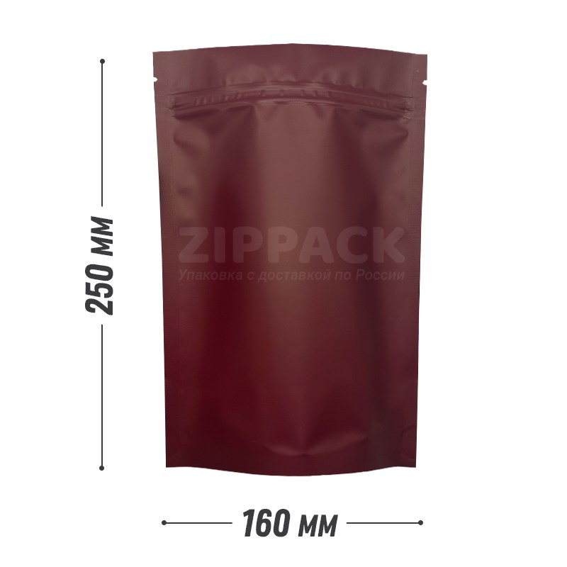 БОРДОВЫЙ DOY-PACK 160х250 мм | Матовый с замком zip-lock D3220 - фото 15653