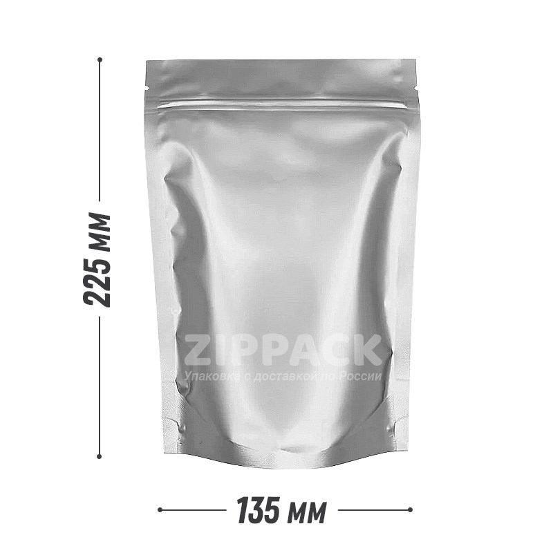 ДОЙ-ПАКЕТ МАТОВЫЙ 135х225 мм металлизированный с замком zip-lock D2510 - фото 15941