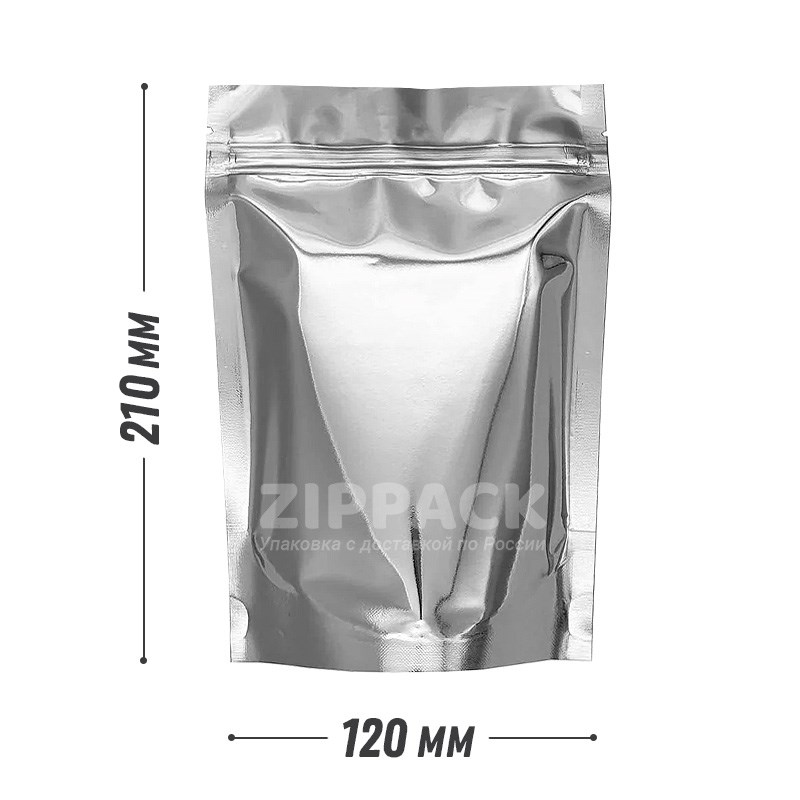 Дой-пакет металлизированный 120х210 мм с замком zip-lock D2003 - фото 16733