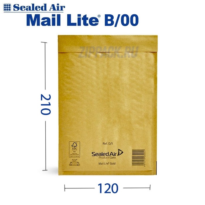 Пакет с пузырчатой пленкой MAIL LITE GOLD B/00 | 120х210 мм B/00-G - фото 6571