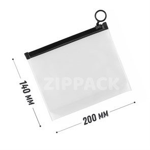 ПВХ ПАКЕТ С КОЛЬЦОМ 20х14 cм / плоское дно / матовый PVC200/140
