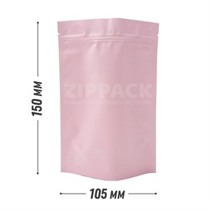 РОЗОВЫЙ DOY-PACK 105х150 мм | Металлизированный матовый с замком zip-lock D3004