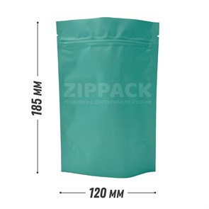 БИРЮЗОВЫЙ DOY-PACK 120х185 мм | Металлизированный матовый с замком zip-lock D3025