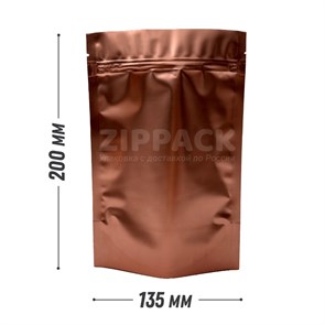 ТЕРРАКОТОВЫЙ DOY-PACK 135х200 мм | Металлизированный матовый с замком zip-lock D3150