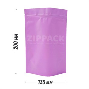 СИРЕНЕВЫЙ DOY-PACK 135х200 мм | Металлизированный матовый с замком zip-lock D3060