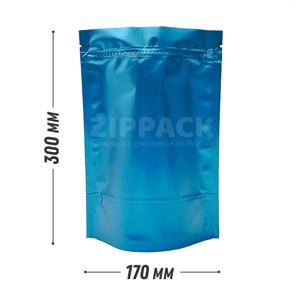 СИНИЙ DOY-PACK 170х300 мм | Металлизированный матовый с замком zip-lock D3040