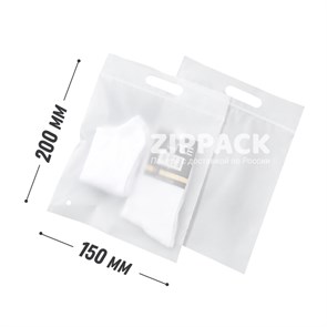 ZIP-LOCK ПАКЕТ 15х20 см С РУЧКОЙ | полупрозрачный eva 70 мкм ZIP150/200/R