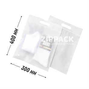ZIP-LOCK ПАКЕТ 30х40 см С РУЧКОЙ | полупрозрачный eva 70 мкм ZIP300/400/R