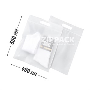 ZIP-LOCK ПАКЕТ 40х50 см С РУЧКОЙ | полупрозрачный eva 70 мкм ZIP400/500/R