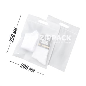 ZIP-LOCK ПАКЕТ 20х25 см С РУЧКОЙ | полупрозрачный eva 70 мкм ZIP200/250/R