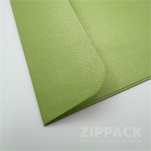 Квадратный конверт зеленый металлик 150х150 мм | 100 гр./м2 M-150-green