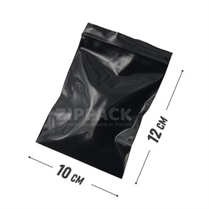 ЧЕРНЫЙ ZIP ПАКЕТ 10х12 см / 80 мк ZIP80.10х12/black