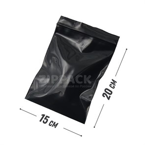 ЧЕРНЫЙ ZIP ПАКЕТ 15х20 см / 80 мк ZIP80.15х20/black