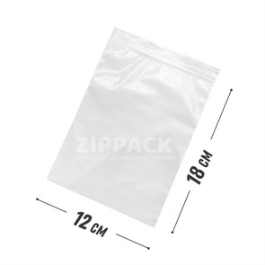 БЕЛЫЙ ZIP ПАКЕТ 12х18 см / 50 мк ZIP50.12х18/white