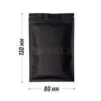 ЧЕРНЫЙ ТРЕХШОВНЫЙ ПАКЕТ 80х130 мм | с замком zip-lock FP8/13/black