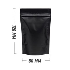 ЧЕРНЫЙ МАТОВЫЙ ДОЙ-ПАКЕТ 80х120 мм | Металлизированный с замком zip-lock D2316