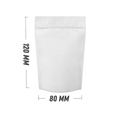 БЕЛЫЙ МАТОВЫЙ ДОЙ-ПАКЕТ 80х120 мм | Металлизированный с замком zip-lock D2217