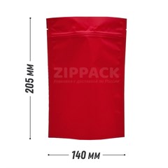 КРАСНЫЙ DOY-PACK 140х205 мм | Матовый с замком zip-lock D3201