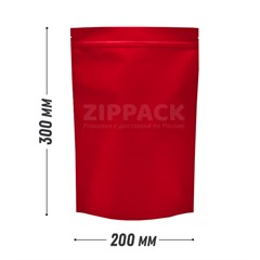 КРАСНЫЙ DOY-PACK 200х300 мм | Матовый с замком zip-lock D3202