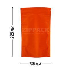 ОРАНЖЕВЫЙ DOY-PACK 135х225 мм | Матовый с замком zip-lock D3260