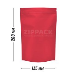 КОРАЛЛОВЫЙ DOY-PACK 135х200 мм | Матовый с замком zip-lock D3200