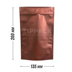 ТЕРРАКОТОВЫЙ DOY-PACK 135х200 мм | Металлизированный матовый с zip-lock D3150