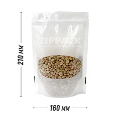 БЕЛЫЙ ДОЙ-ПАКЕТ 160х210 мм С ОВАЛЬНЫМ ОКНОМ и замком zip-lock D2231