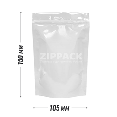 БЕЛЫЙ ДОЙ-ПАКЕТ 105х150 мм | Металлизированный с замком zip-lock D2202