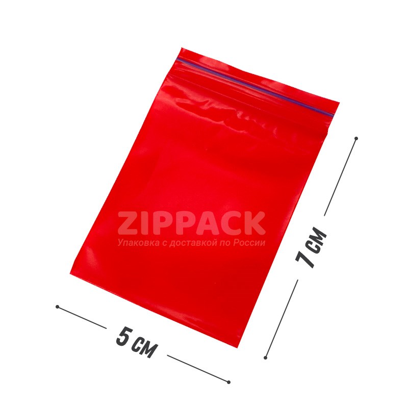 ГРИППЕРЫ ZIP-LOCK 5х7 см RED 60 мкм Россия ZIP60.5х7r