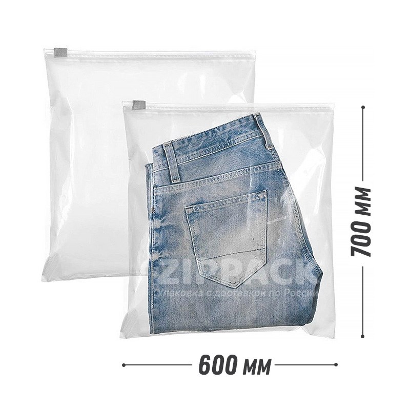 ПРОЗРАЧНЫЙ ПАКЕТ С БЕГУНКОМ 600х700 мм / 60 мкм sliderPP60/70