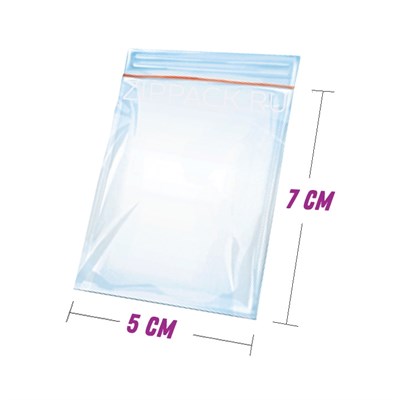 ЗИП ПАКЕТ 5х7 см / 45 мкм с замком zip-lock ZIP45.5х7