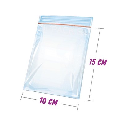 ПАКЕТ С ЗАМКОМ ZIP-LOCK 10х15 см / сверхпрочный 100 мкм ZIP100.10x15
