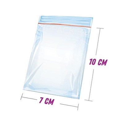 ПАКЕТ С ЗАМКОМ ZIP-LOCK 7х10 см / сверхпрочный 100 мкм ZIP100.7x10