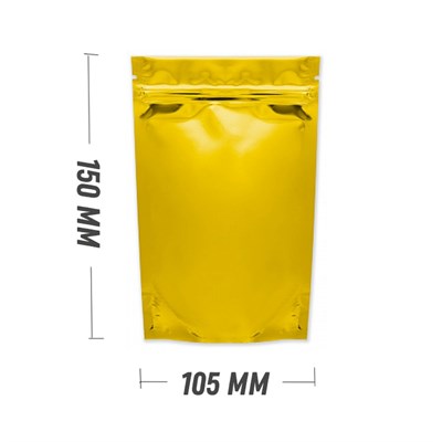ЗОЛОТОЙ DOY-PACK 105х150 мм | Металлизированный с замком zip-lock D2101