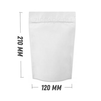 БЕЛЫЙ МАТОВЫЙ ДОЙ-ПАКЕТ 120х210 мм | Металлизированный с замком zip-lock D2205