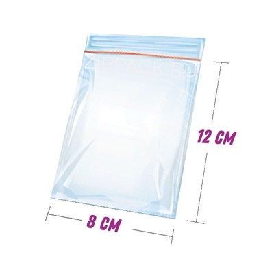 ZIP ПАКЕТ 8х12 см - 30 мкм с замком zip-lock ZIP30.8х12