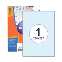 Бумажные этикетки для принтера 210х297 мм  | 1 штука на листе А4 40210297 - фото 6624