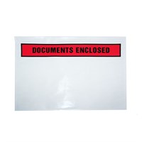 САМОКЛЕЮЩИЙСЯ ПРОЗРАЧНЫЙ ПАКЕТ DOCUFIX C5 225х165 мм с надписью "DOCUMENTS ENCLOSED" docufix_С5_docs-enclosed - фото 6804