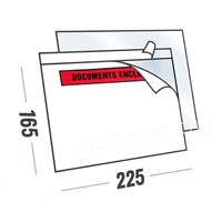 САМОКЛЕЮЩИЙСЯ ПРОЗРАЧНЫЙ ПАКЕТ DOCUFIX C5 225х165 мм с надписью "DOCUMENTS ENCLOSED" docufix_С5_docs-enclosed - фото 6808