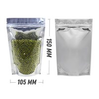 МЕТАЛЛИЗИРОВАННЫЙ ДОЙ-ПАКЕТ 105х150 мм с прозрачной стороной и zip-lock D1901 - фото 7768