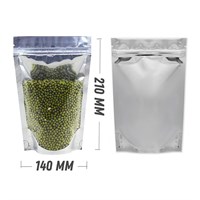 МЕТАЛЛИЗИРОВАННЫЙ ДОЙ-ПАКЕТ 140х210 мм с прозрачной стороной и zip-lock D1904 - фото 7774